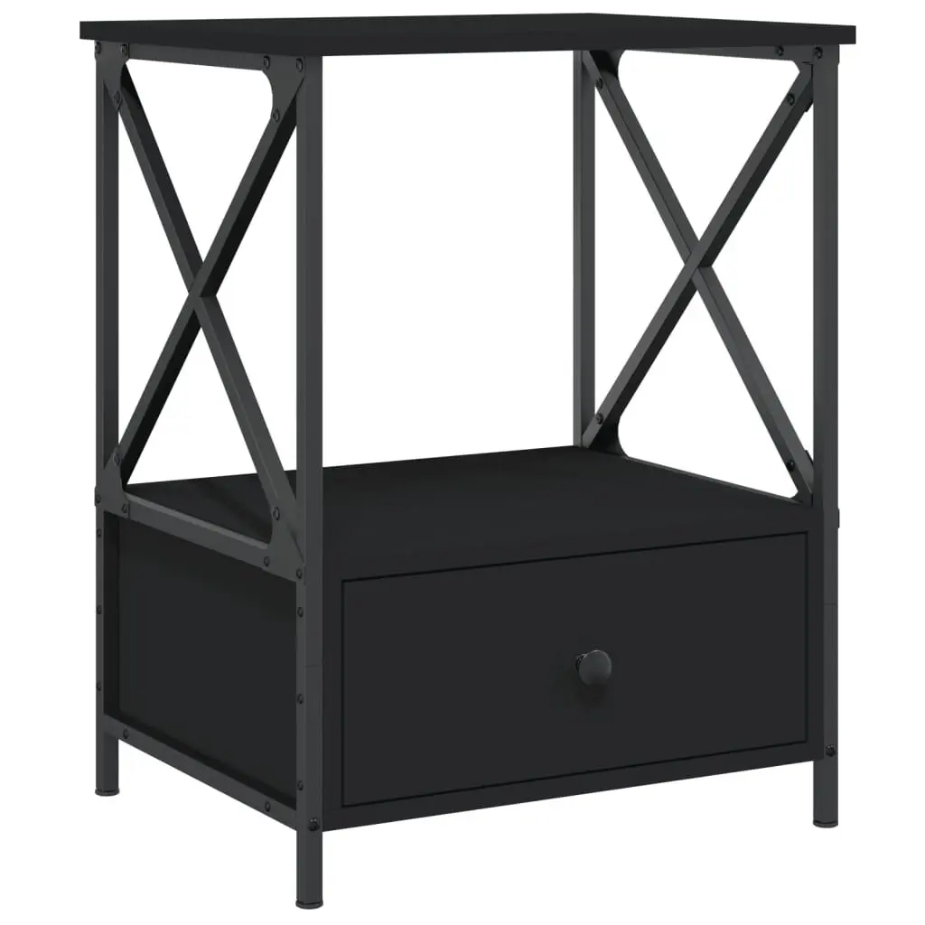 Bedside Tables Industrial Style Nightstand Storage 50x41x65 cm Black 2 pcs