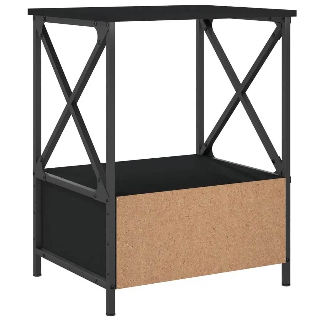 Bedside Tables Industrial Style Nightstand Storage 50x41x65 cm Black 2 pcs