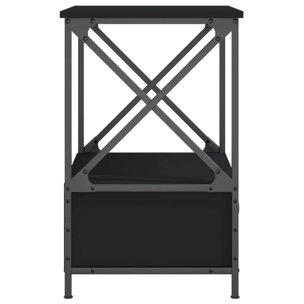 Bedside Tables Industrial Style Nightstand Storage 50x41x65 cm Black 2 pcs