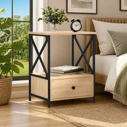 Warm and Reliable Sonoma Oak Nightstand 50x41x65 cm