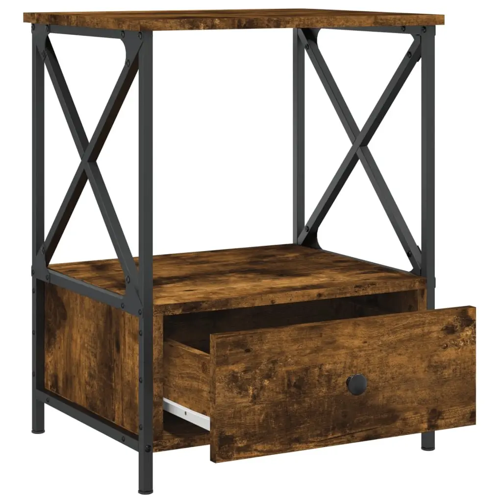 Bedside Tables 2 pcs Brown 50x41x65 cm Nightstand Storage Engineered Wood