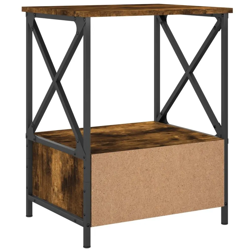 Bedside Tables 2 pcs Brown 50x41x65 cm Nightstand Storage Engineered Wood