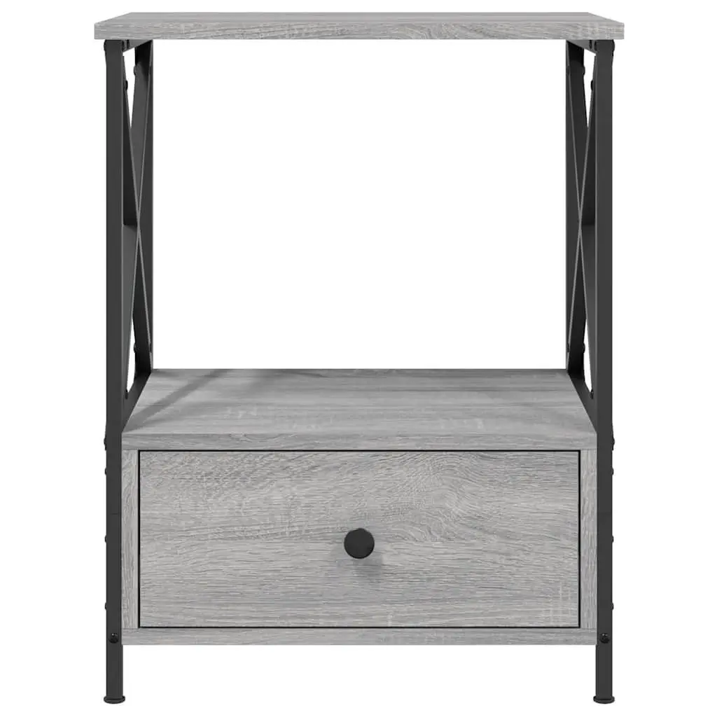 Bedside Tables Grey 50x41x65 cm Engineered Wood Nightstand 2 pcs
