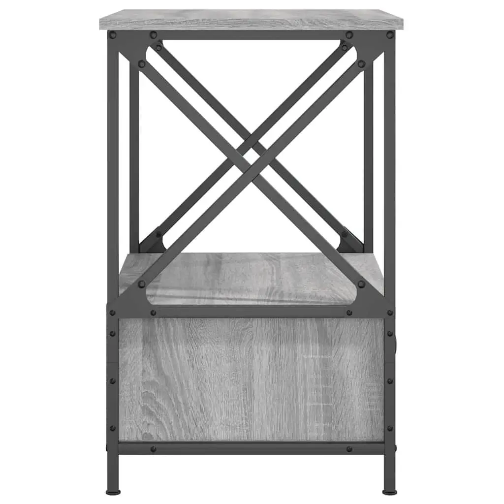 Bedside Tables Grey 50x41x65 cm Engineered Wood Nightstand 2 pcs