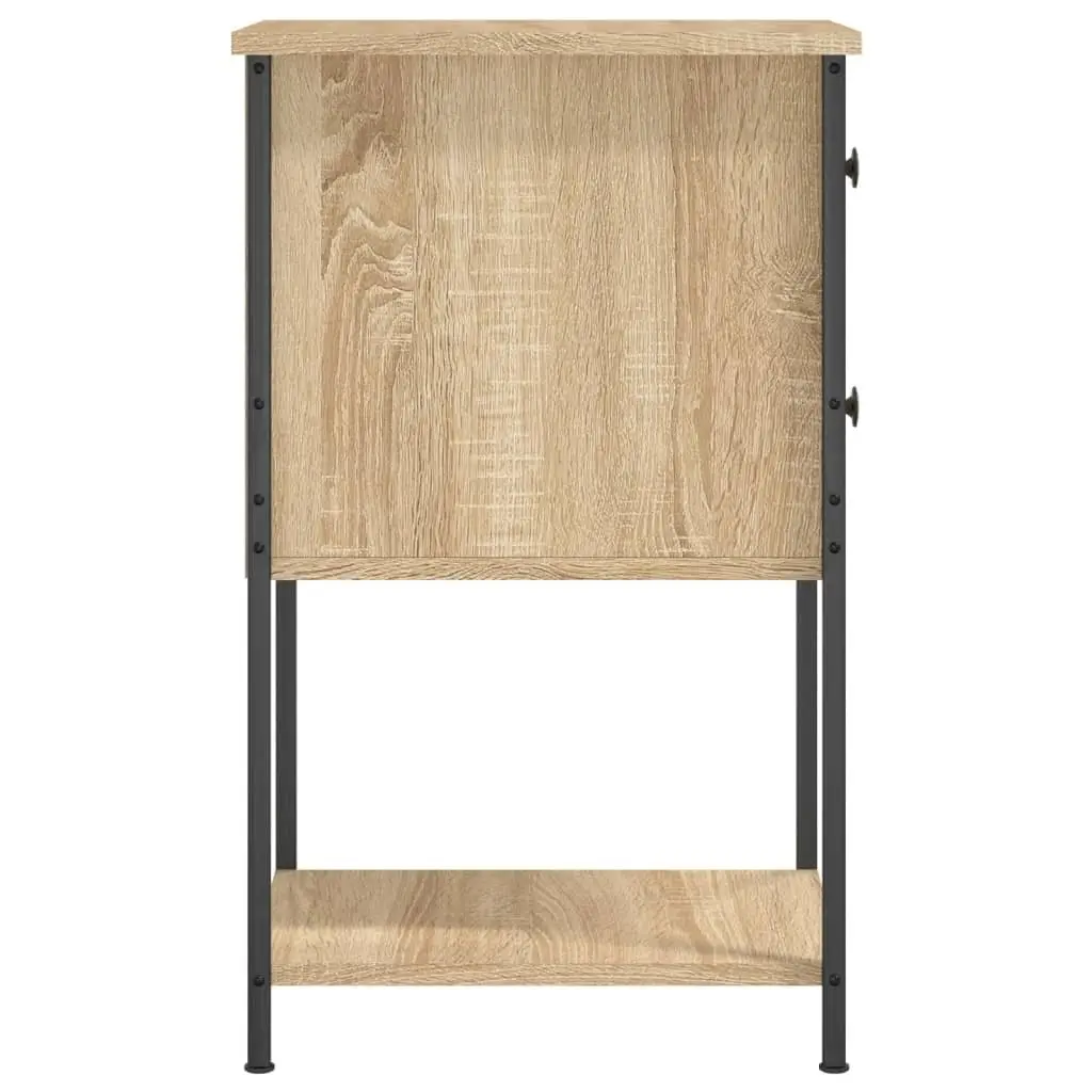 Bedside Cabinets 2 pcs Brown Storage Tables Bedroom Nightstands Engineered Wood