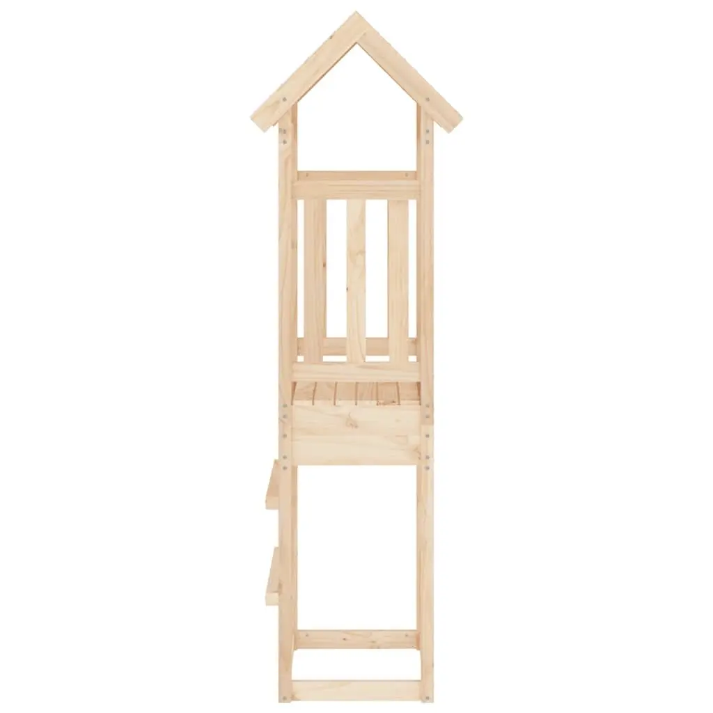 Wooden Play Tower Outdoor Playhouse 52.5x46.5x206.5cm Solid Pine Brown