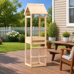 Wooden Play Tower: Safe and Fun Outdoor Play