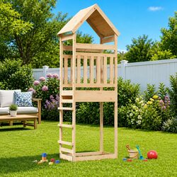 Wooden Outdoor Play Tower: Practical and Fun