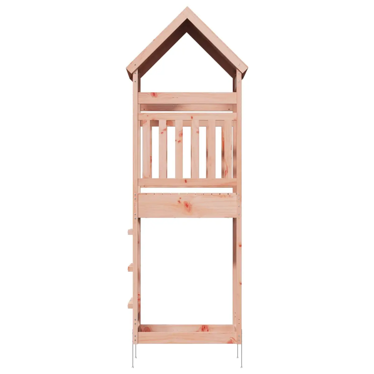 Outdoor Play Tower Kids Climbing Structure Natural Wood Garden Size 53x85x264cm