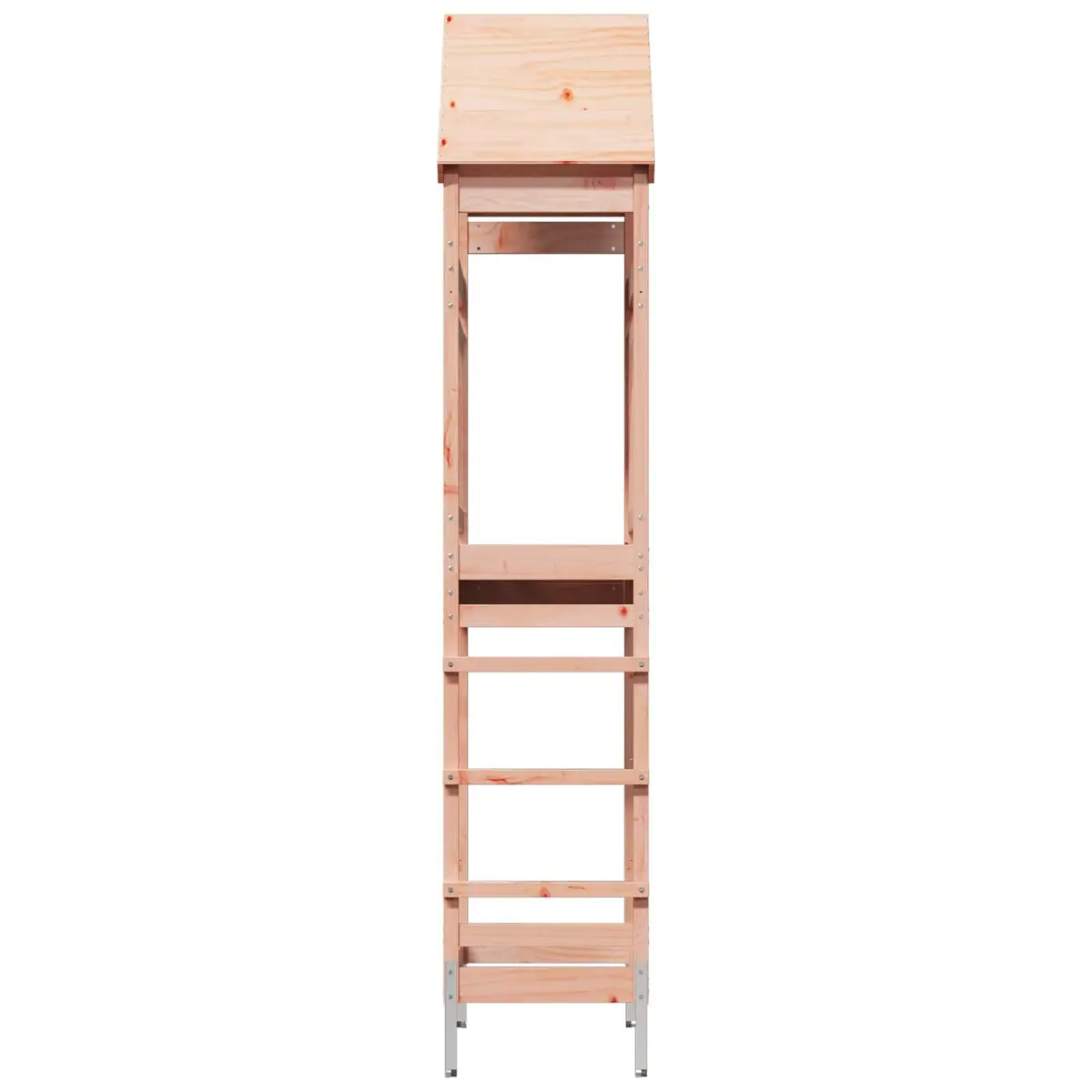 Outdoor Play Tower Kids Climbing Structure Natural Wood Garden Size 53x85x264cm