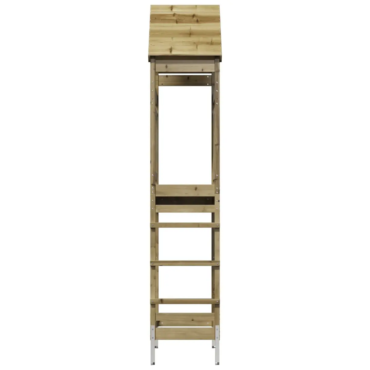 Wooden Outdoor Play Tower Backyard Playhouse Climbing Structure Brown