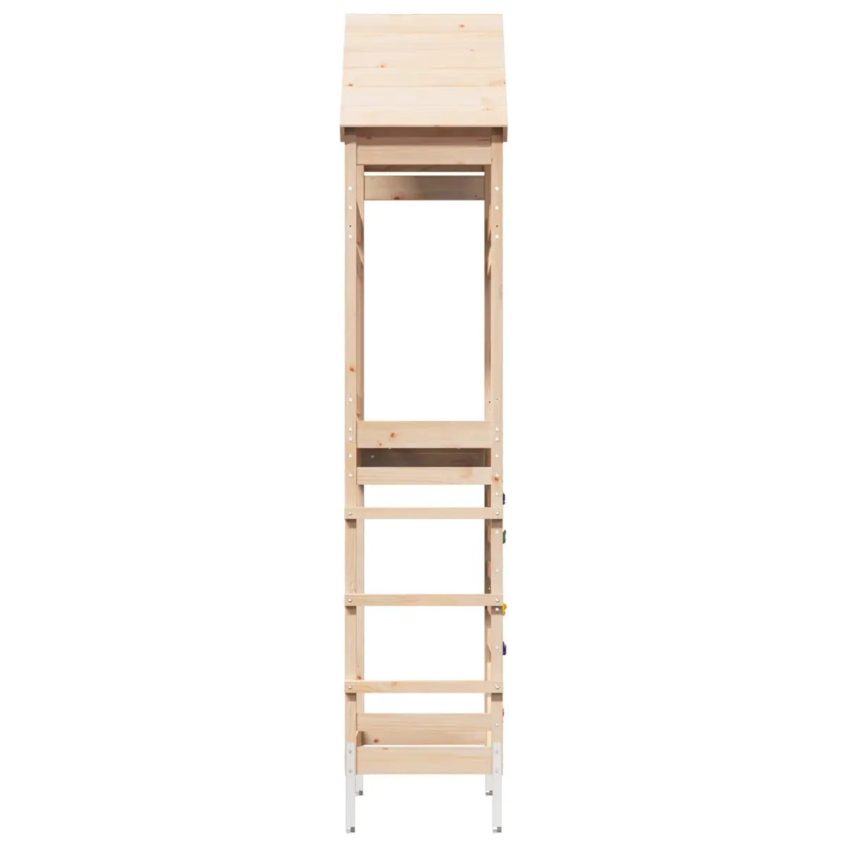 Wooden Climbing Slide Play Tower Outdoor Kids Backyard Playset Brown