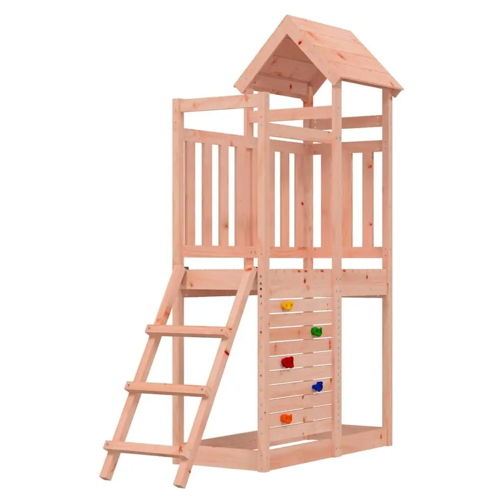 Wooden Climbing Frame Outdoor Playset Rock Wall Ladder Brown 52.5x110.5x214 cm