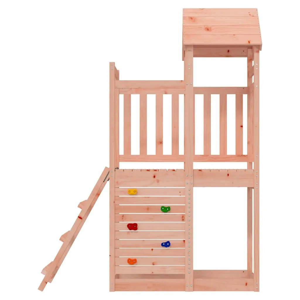 Wooden Climbing Frame Outdoor Playset Rock Wall Ladder Brown 52.5x110.5x214 cm