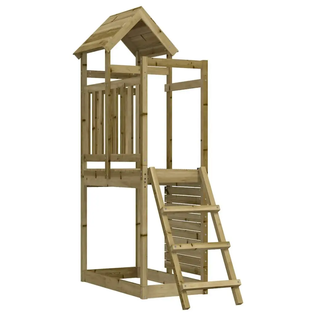 Wooden Outdoor Playset Climbing Frame Rockwall Ladder Brown 52.5 x 110.5 x 214 cm