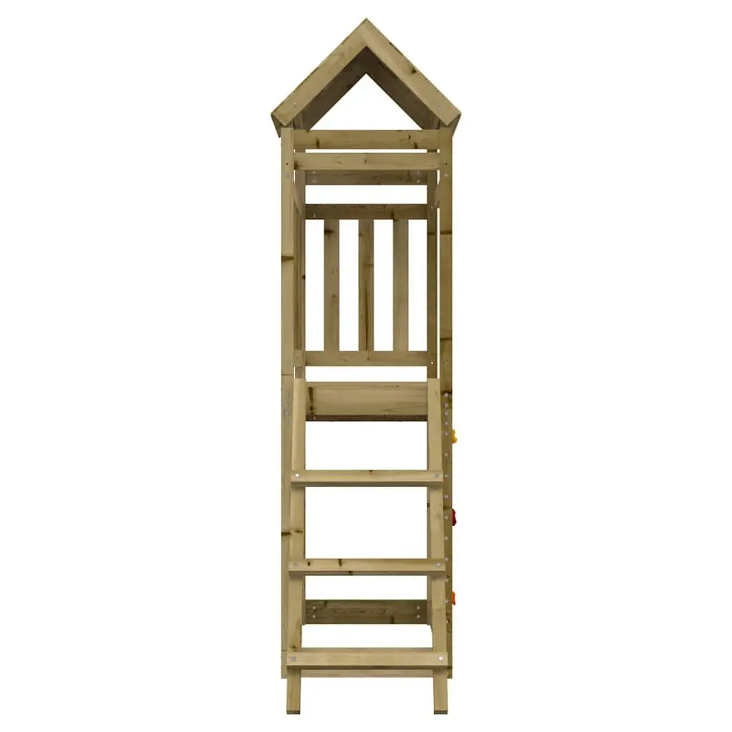 Wooden Outdoor Playset Climbing Frame Rockwall Ladder Brown 52.5 x 110.5 x 214 cm