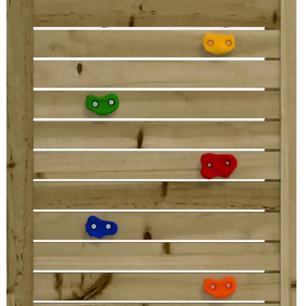 Wooden Outdoor Playset Climbing Frame Rockwall Ladder Brown 52.5 x 110.5 x 214 cm