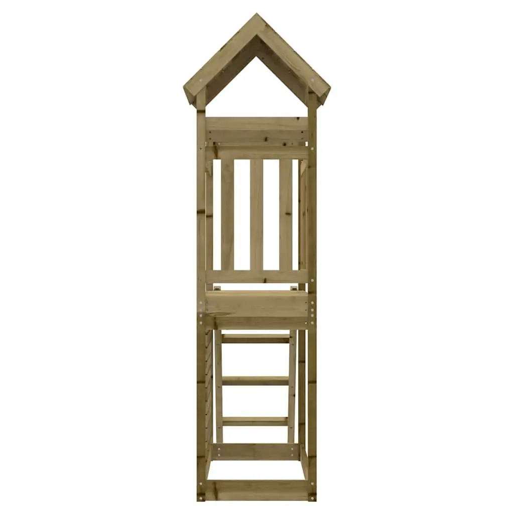 Wooden Outdoor Playset Climbing Frame Rockwall Ladder Brown 52.5 x 110.5 x 214 cm