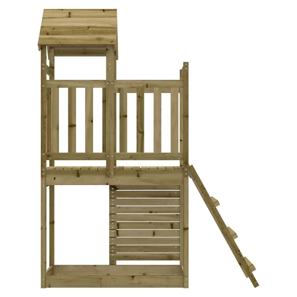 Wooden Outdoor Playset Climbing Frame Rockwall Ladder Brown 52.5 x 110.5 x 214 cm