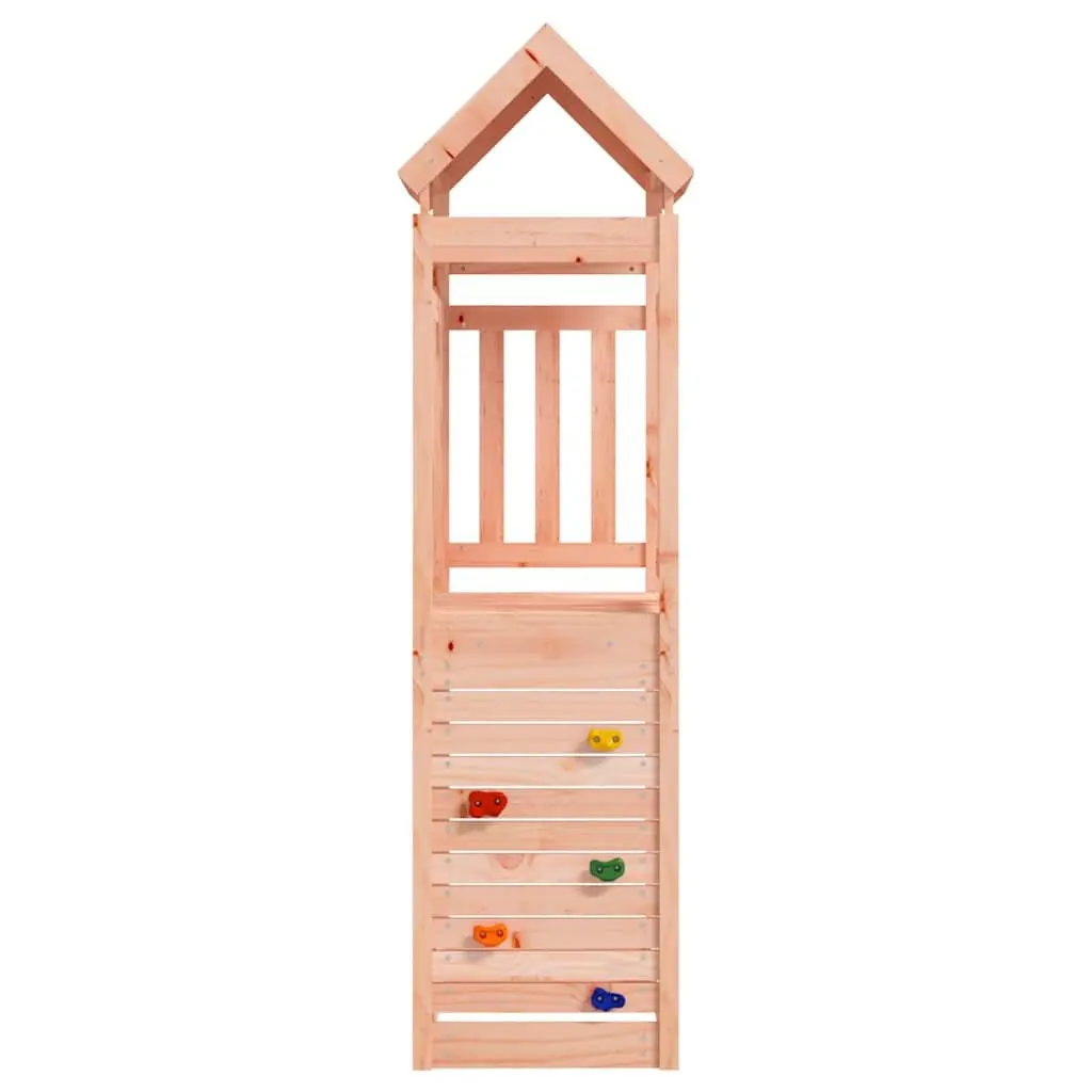 Wooden Play Tower Rockwall Climbing Frame Outdoor Playground Brown 53 x 110.5 x 214 cm
