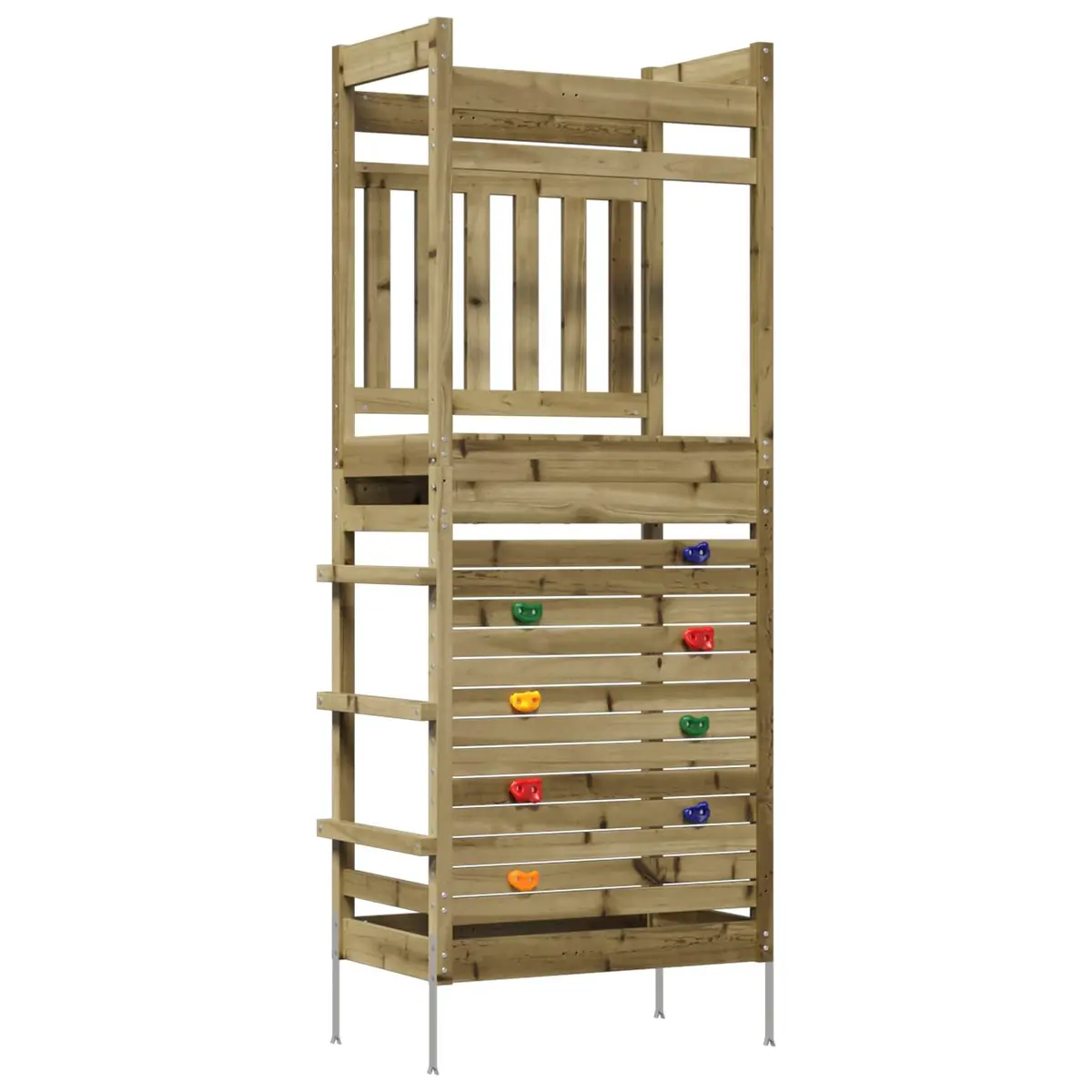 Wooden Outdoor Play Tower Kids Backyard Playground Garden Playset Climbing Fort