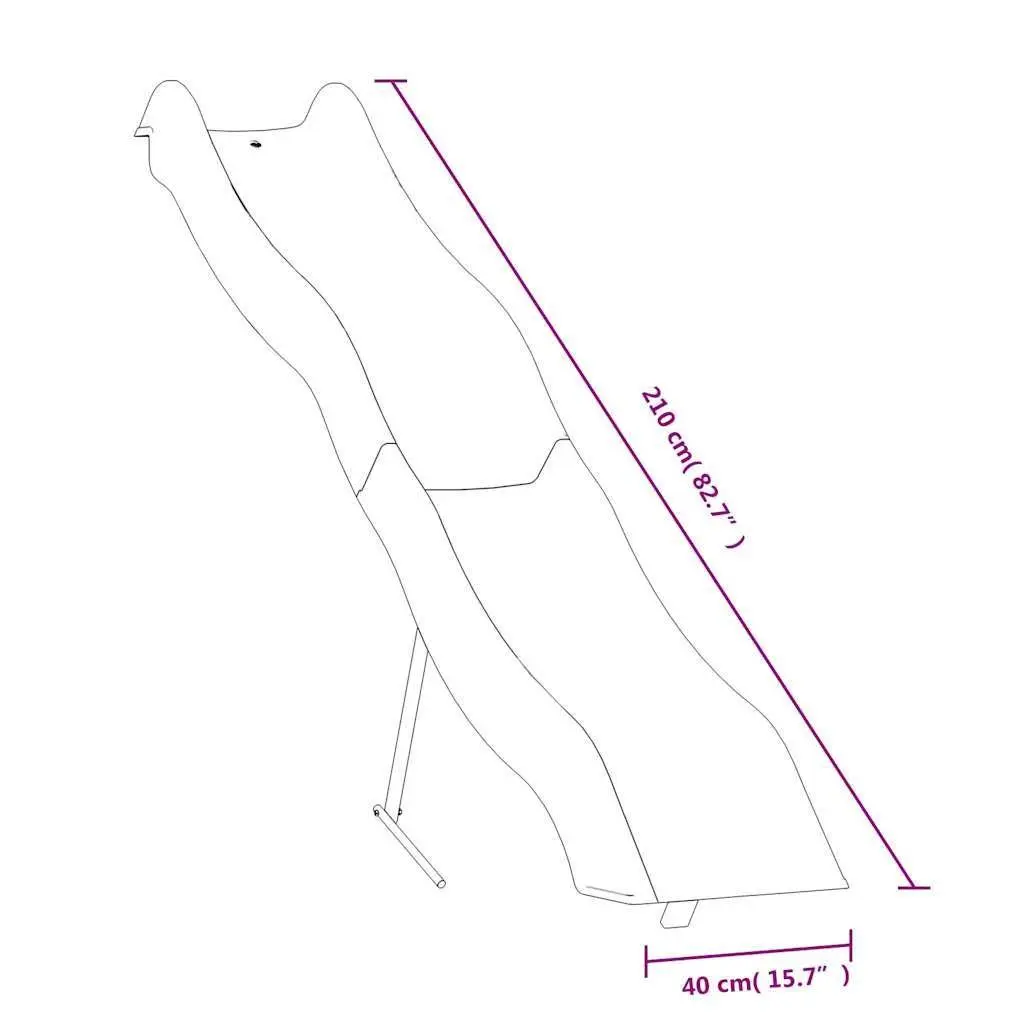 Play Slide Outdoor Garden 210x40 cm Blue Polypropylene