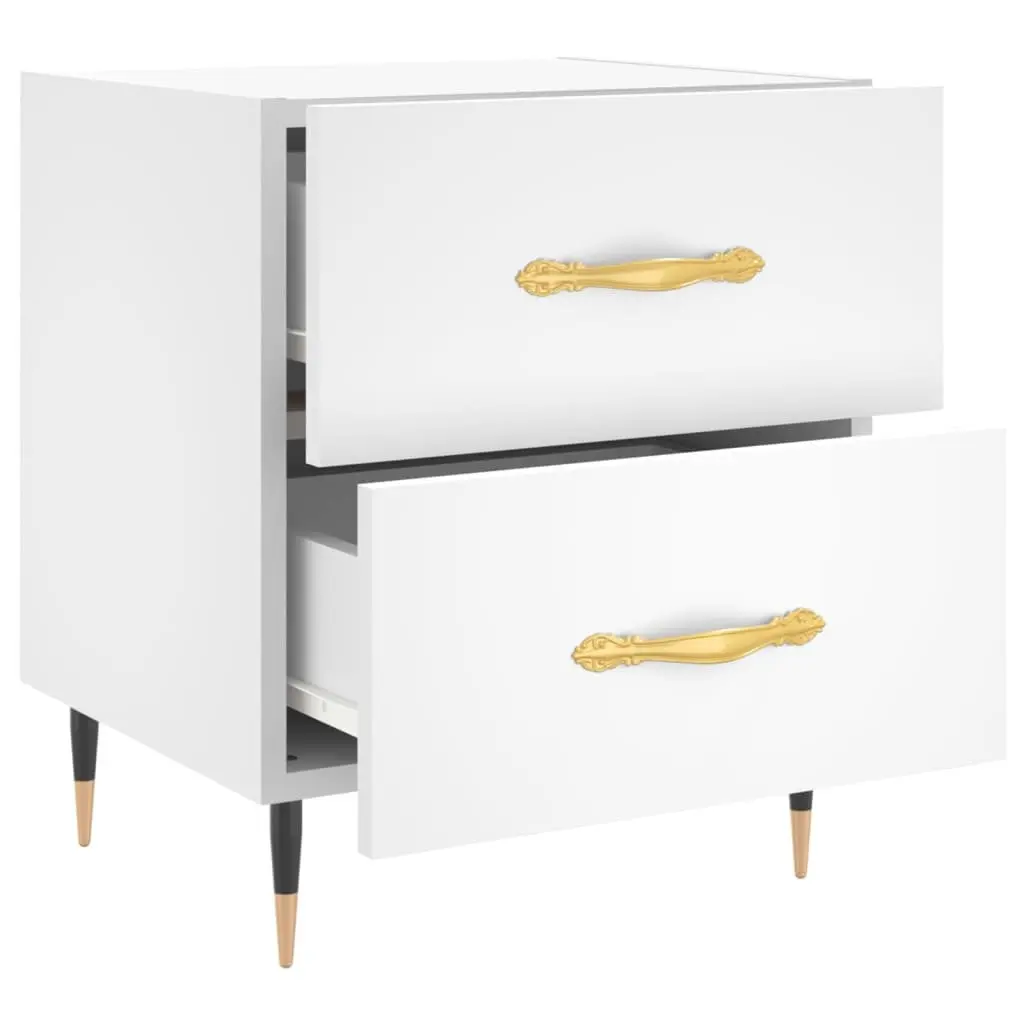 White Bedside Cabinet with Ample Storage