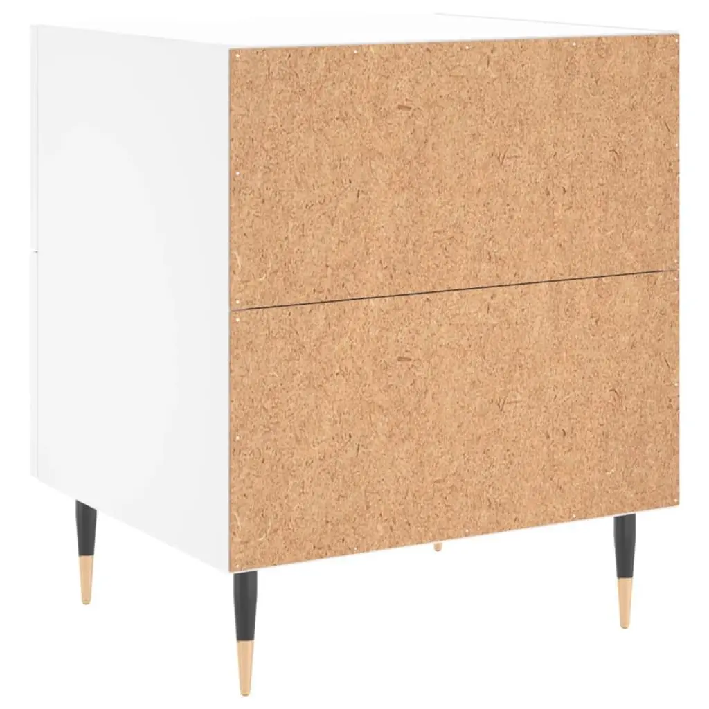 White Bedside Cabinet with Ample Storage