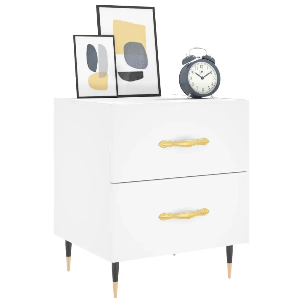 White Bedside Cabinet with Ample Storage