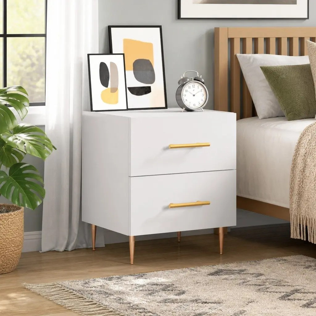 White Nightstand with Ample Storage
