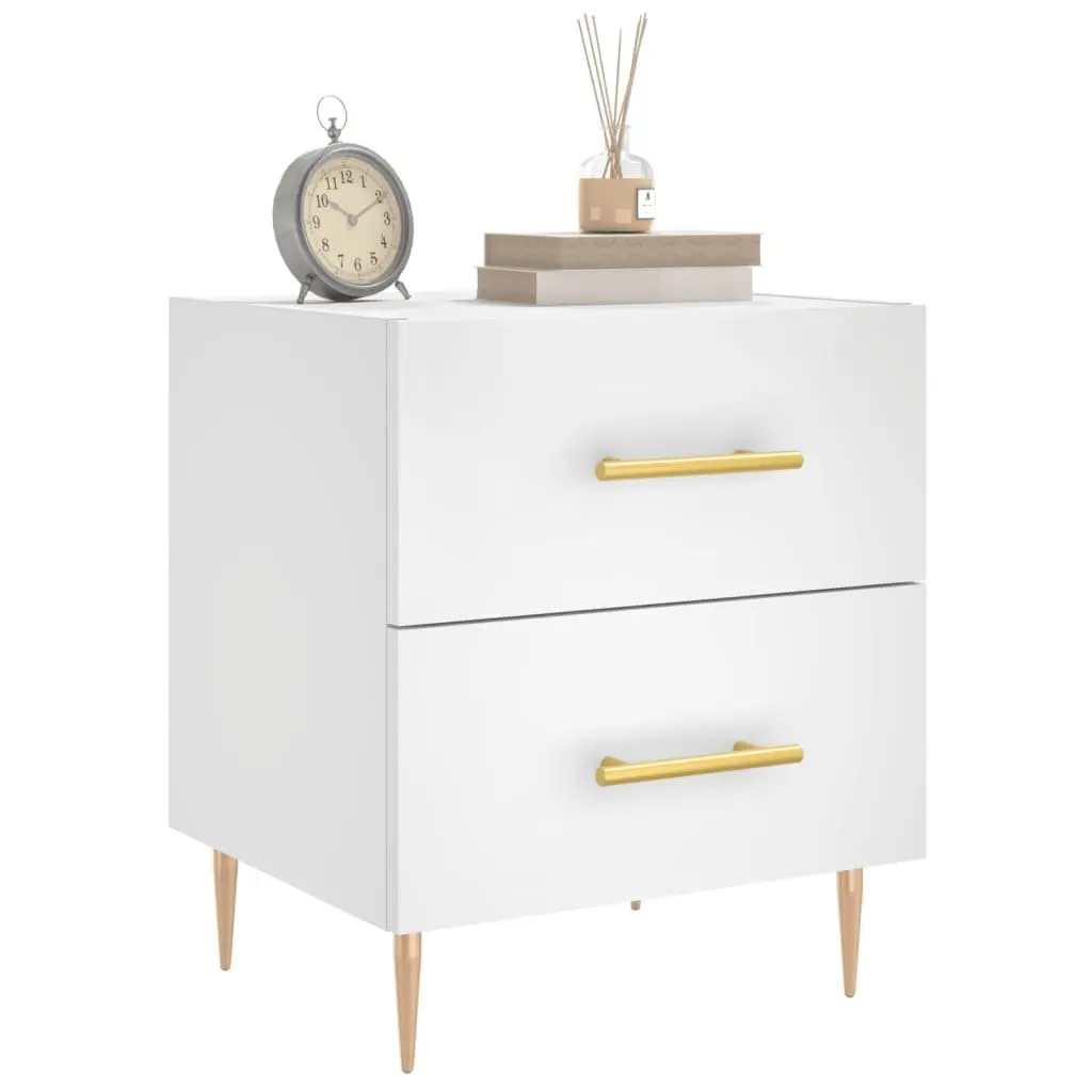White Nightstand with Ample Storage