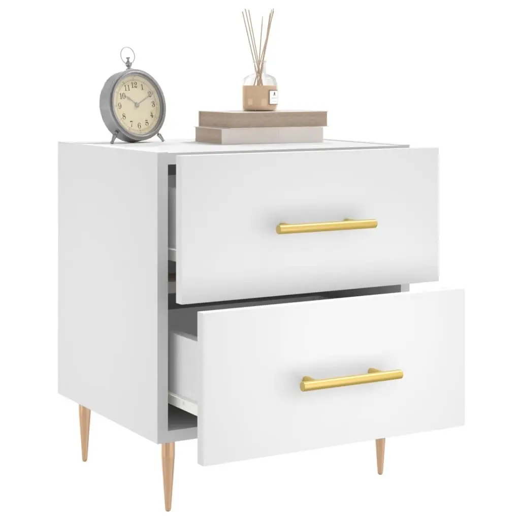 White Nightstand with Ample Storage