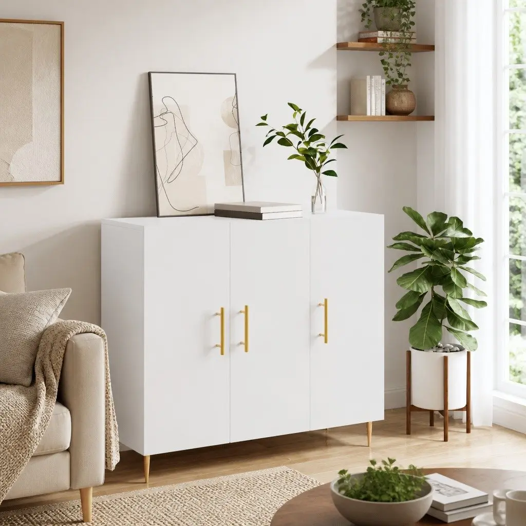 White Sideboard 90x34x80 cm for Organizing