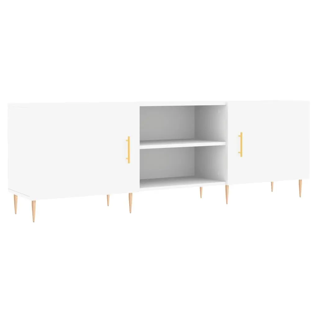 TV Cabinet White Storage Unit Media Stand 150x30x50cm