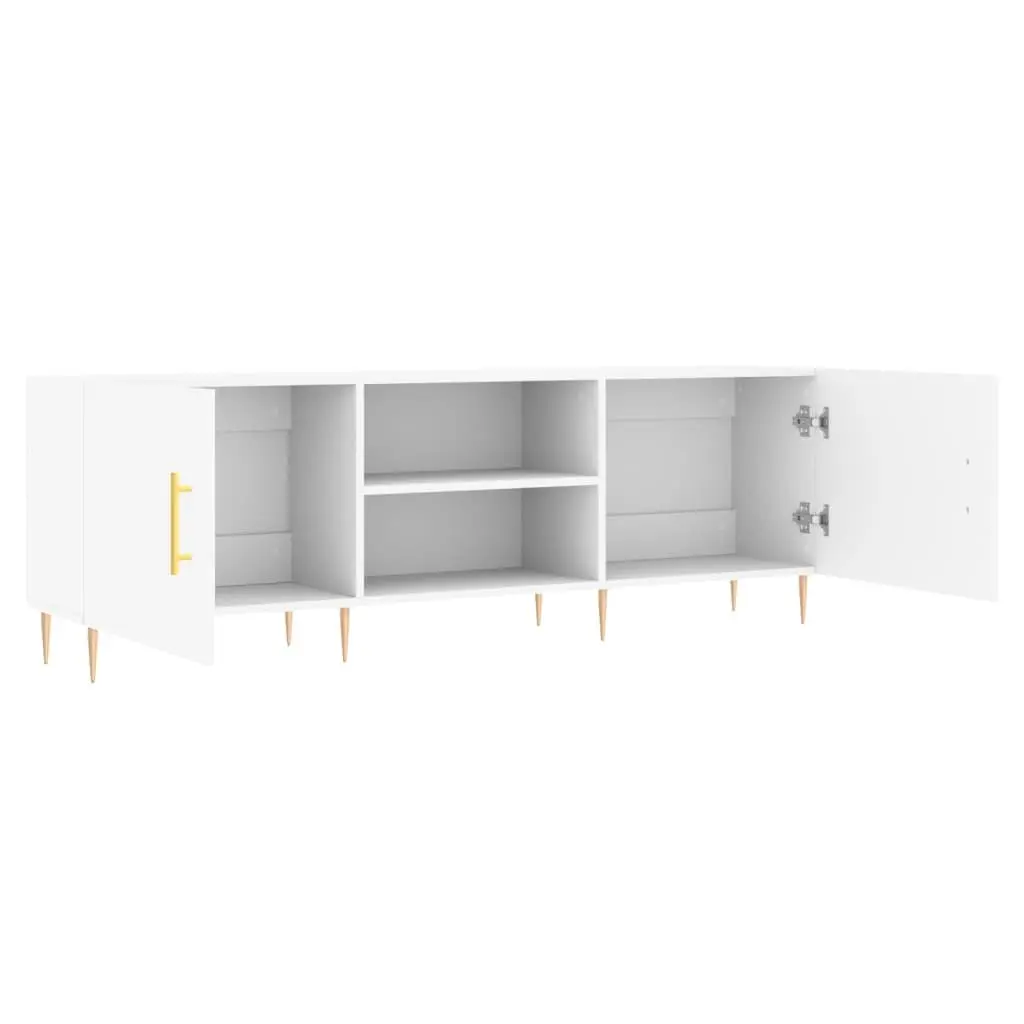 TV Cabinet White Storage Unit Media Stand 150x30x50cm
