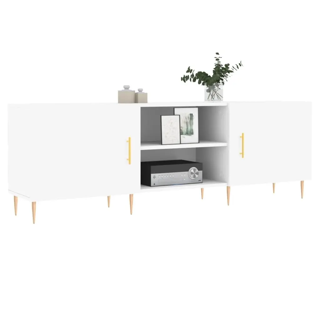 TV Cabinet White Storage Unit Media Stand 150x30x50cm