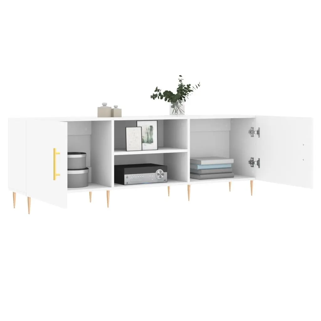 TV Cabinet White Storage Unit Media Stand 150x30x50cm
