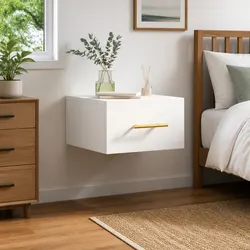 Reliable and Affordable White Wall-Mounted Nightstand