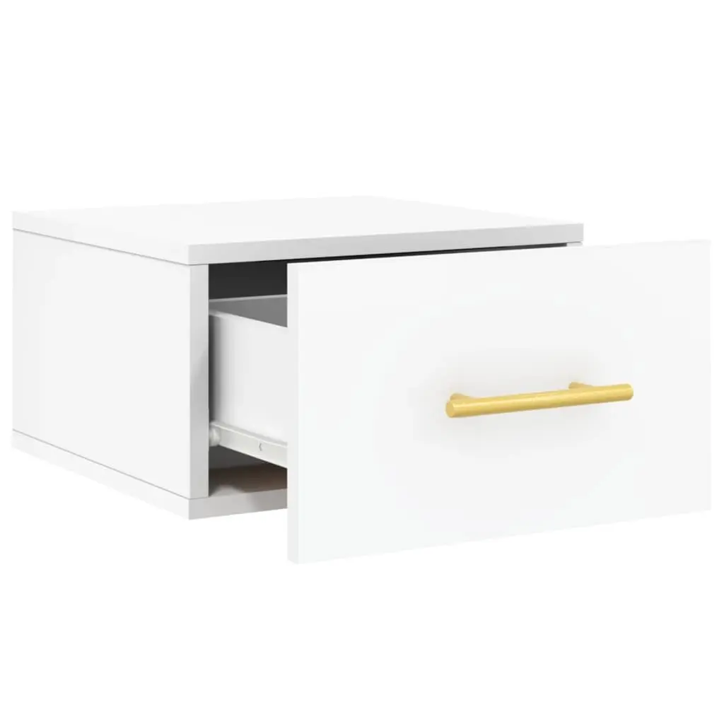 Wall-mounted Bedside Cabinet Storage Floating Nightstand 35 x 20 cm White