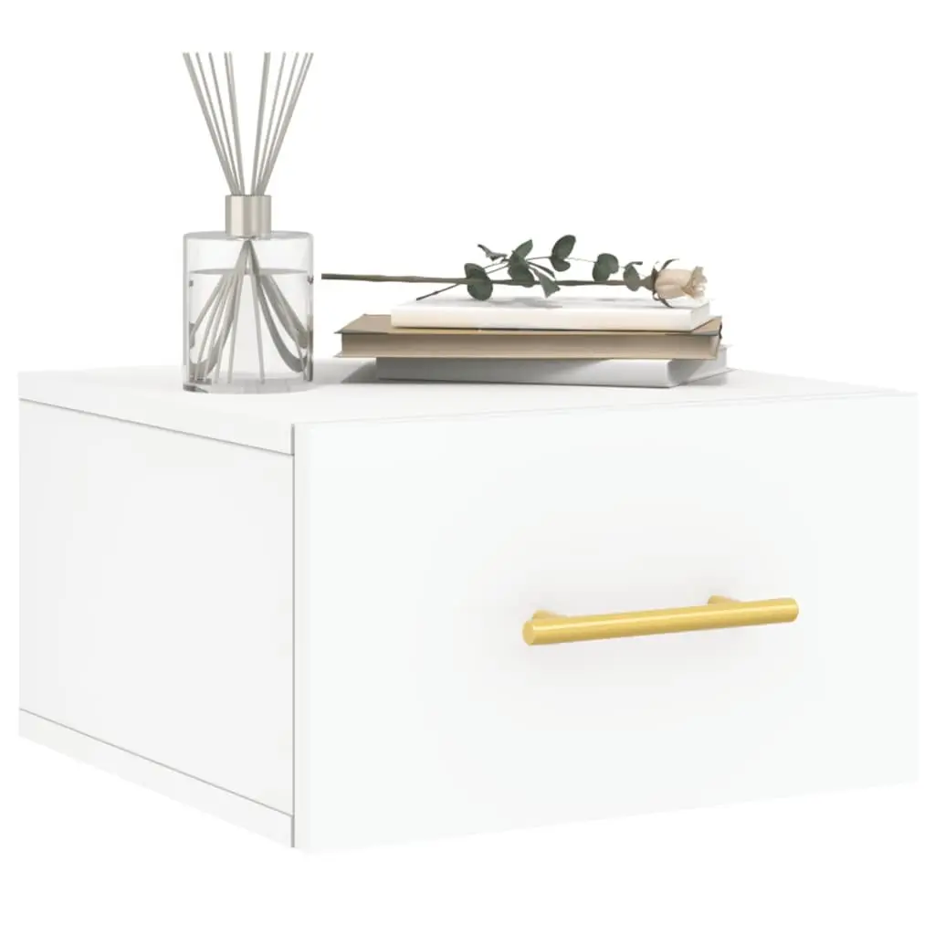 Wall-mounted Bedside Cabinet Storage Floating Nightstand 35 x 20 cm White