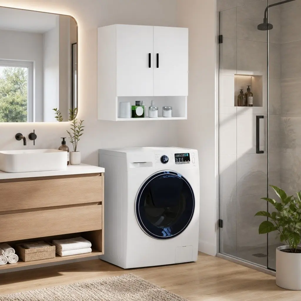Wall-Mounted Storage Cabinet Organiser 60x31x70cm White Engineered Wood