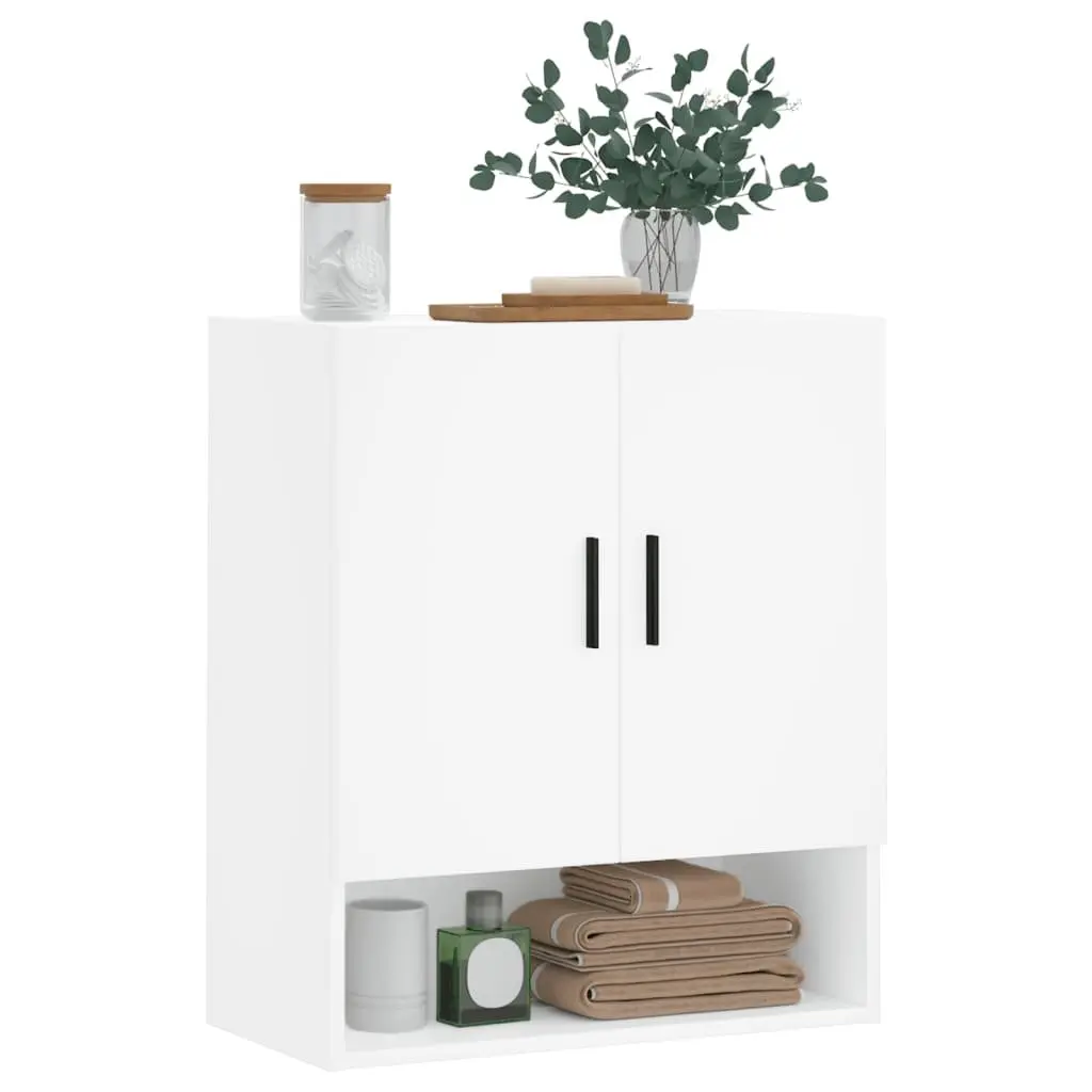 Wall-Mounted Storage Cabinet Organiser 60x31x70cm White Engineered Wood