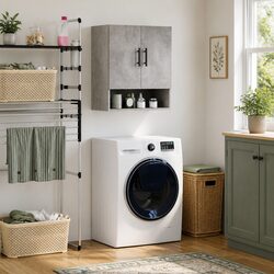 Functional Grey Wall Storage Cabinet for Home Use