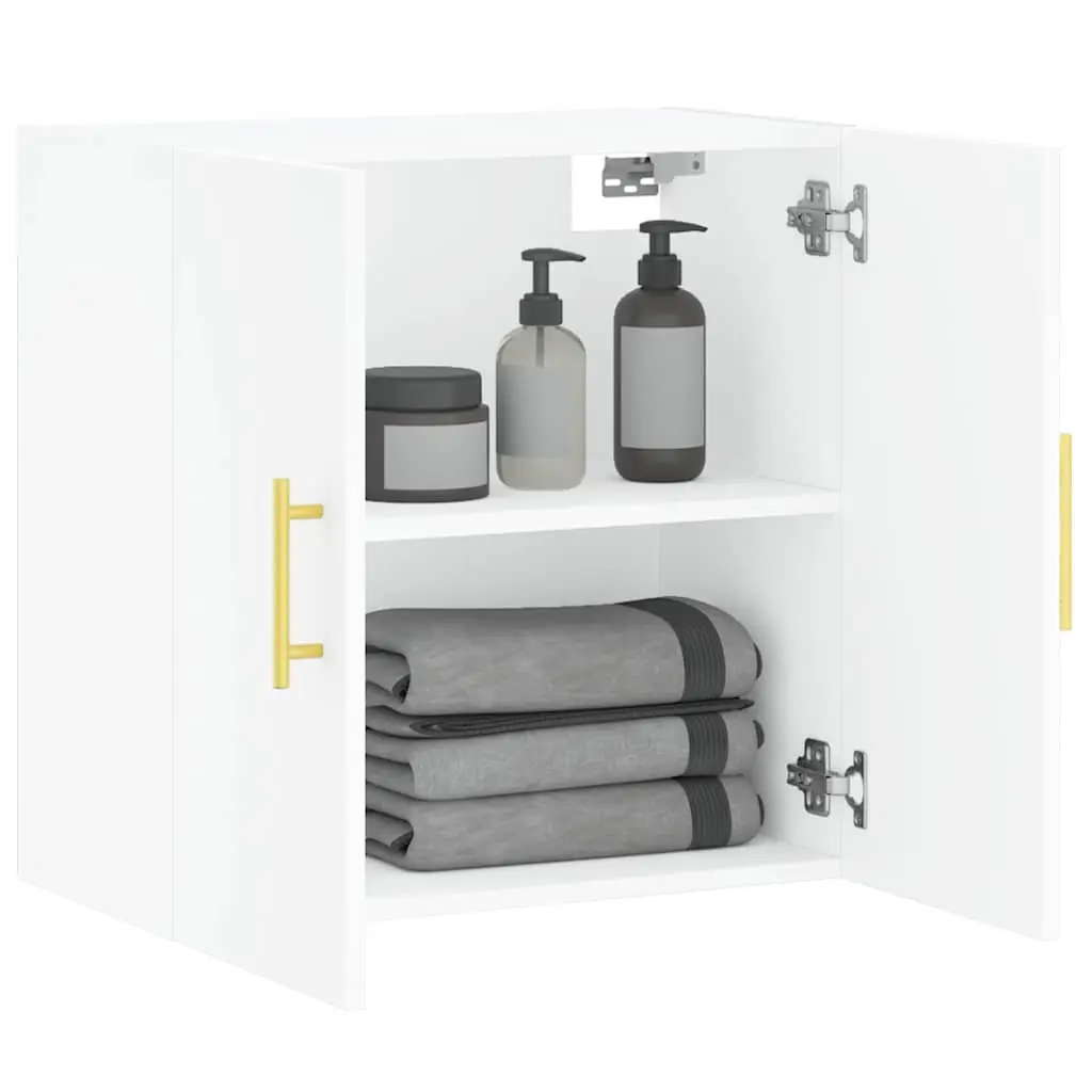 Floating Storage Cabinet White 60x31x60cm Wall Mounted Organiser for Home