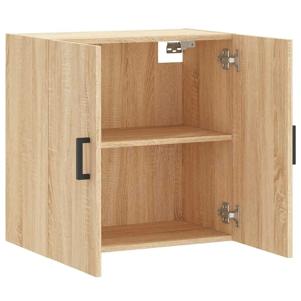 Wall Cabinet Storage Organizer Floating Engineered Wood Brown 60x31x60cm