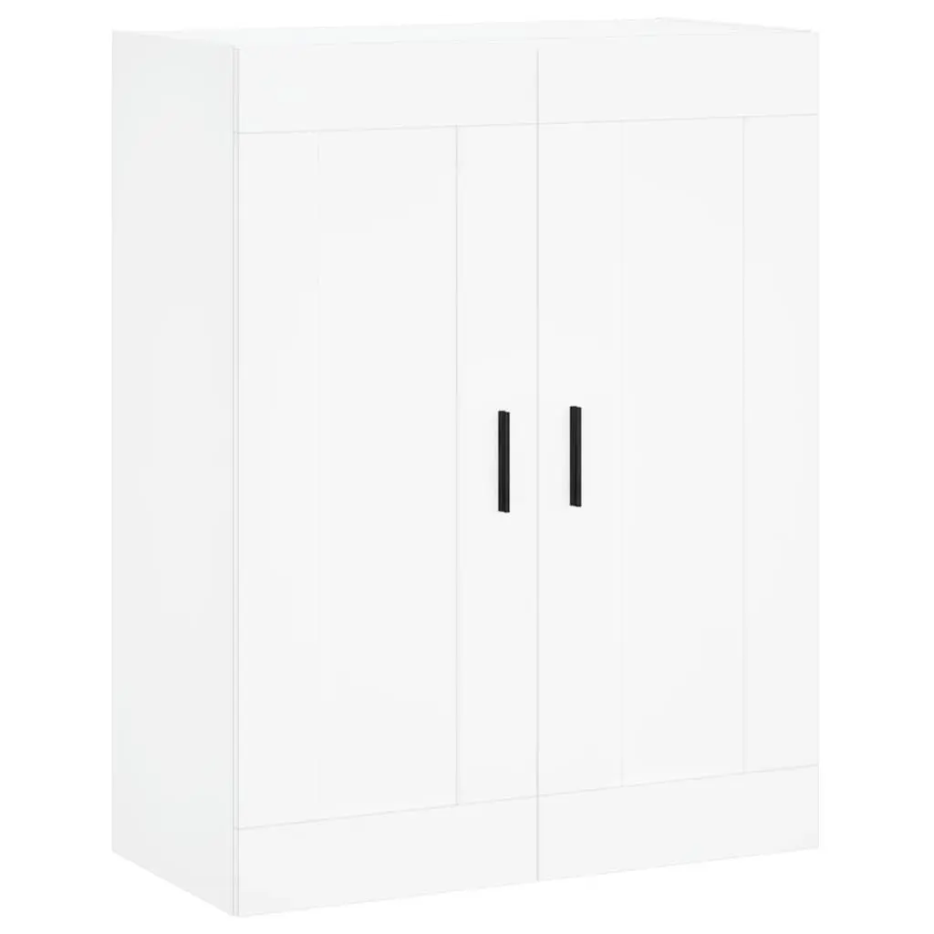 Wall Mounted Cabinet White Storage Organiser 3 Compartments 2 Doors Floating