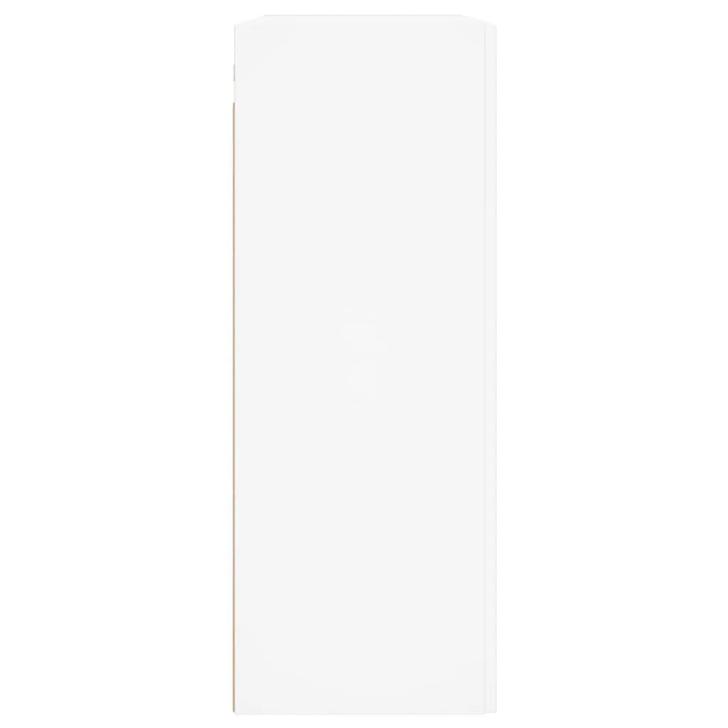 Wall Mounted Cabinet White Storage Organiser 3 Compartments 2 Doors Floating