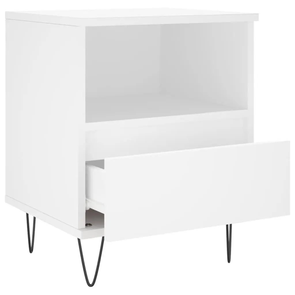 Bedside Cabinet White Engineered Wood Nightstand 40x35x50cm Drawer Storage Table