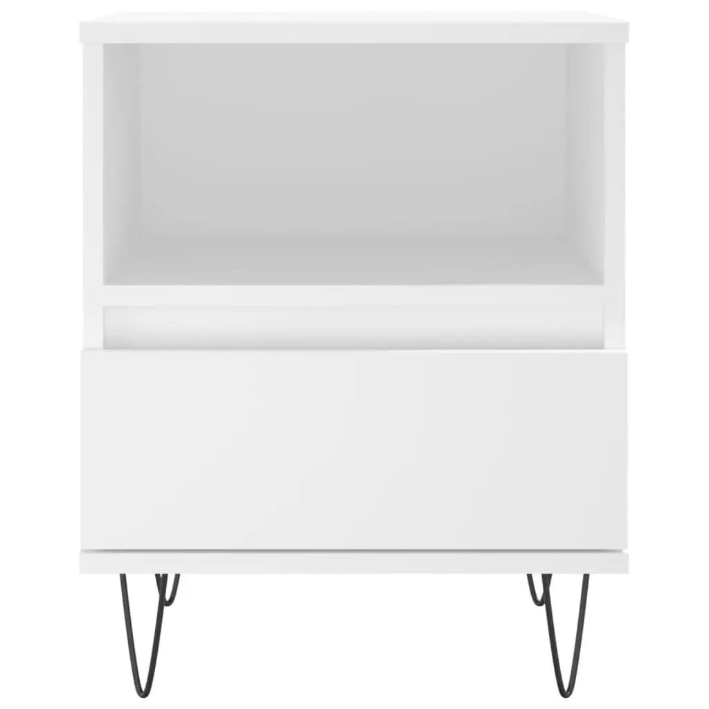 Bedside Cabinet White Engineered Wood Nightstand 40x35x50cm Drawer Storage Table