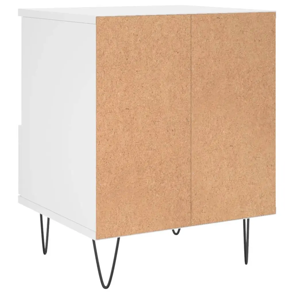 Bedside Cabinet White Engineered Wood Nightstand 40x35x50cm Drawer Storage Table
